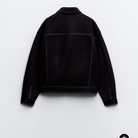 ZARA FELT TEXTURE JACKET WITH TOPSTITCHING - Picture 3 of 6